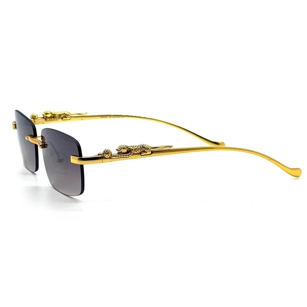 Men Women Sunglasses Rimless Hip Hop Black Lens Retro‎ Designer Shades Elegant